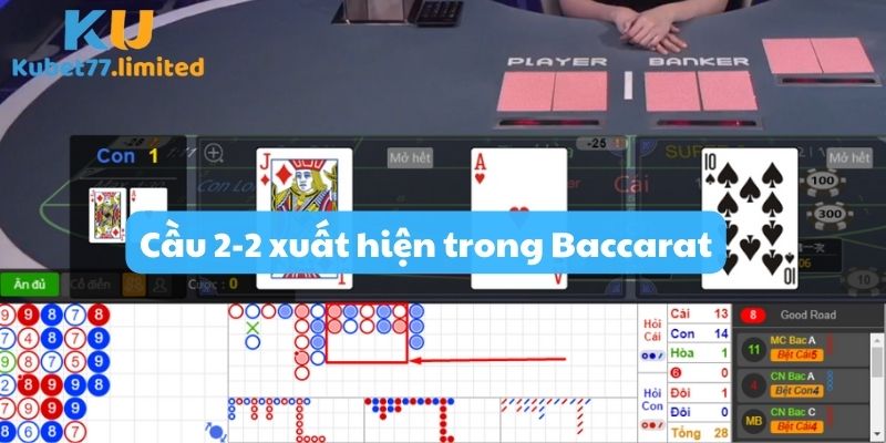 Cầu 2-2 xuất hiện trong Baccarat