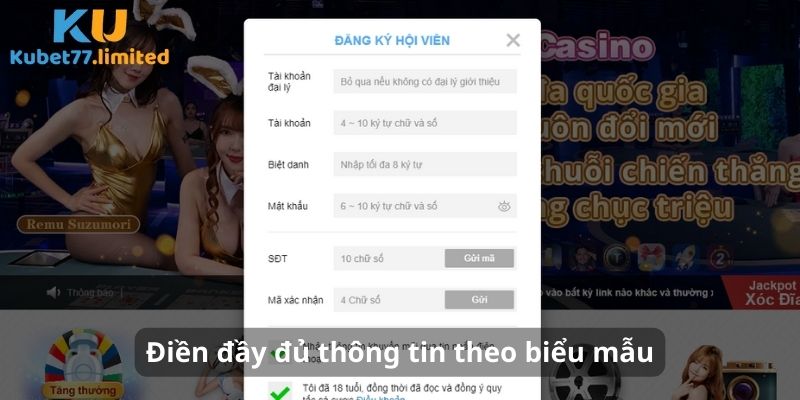 điền thông tin đăng ký