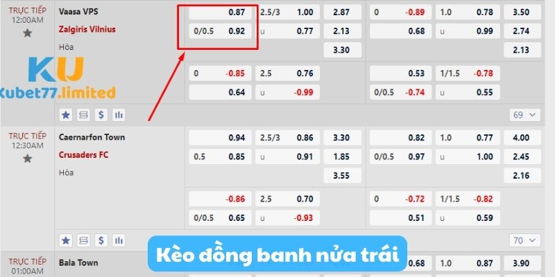 Cược đồng banh nửa quả